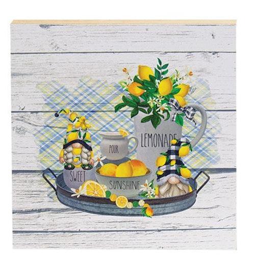 Lemon Gnomes on Tray Square Block - The Fox Decor
