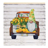 Thumbnail for Lemon Gnome & Truck Square Block - The Fox Decor