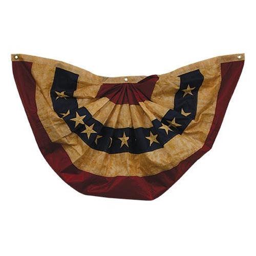 Embroidered Nylon Teastained Americana Bunting - The Fox Decor