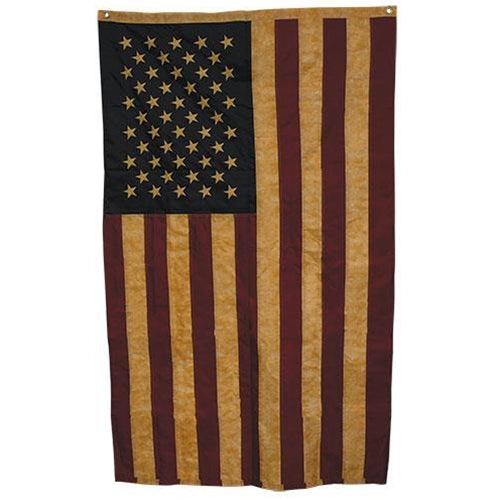 Embroidered Nylon Teastained American Flag w Grommets - The Fox Decor