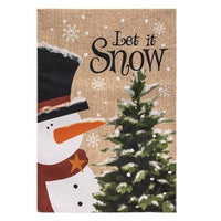 Thumbnail for Let It Snow Burlap Garden Flag - The Fox Decor