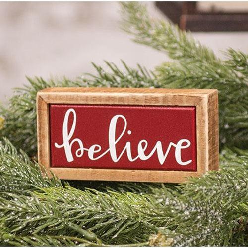 Mini Believe Box Sign - The Fox Decor