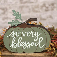 Very Blessed Chunky Pumpkin Sitter - The Fox Decor