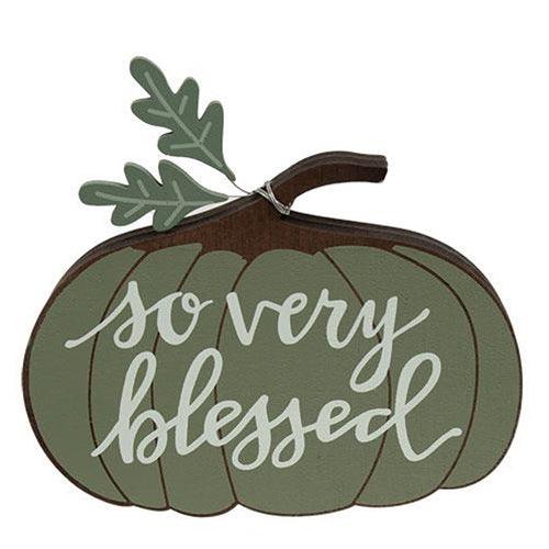 Very Blessed Chunky Pumpkin Sitter - The Fox Decor