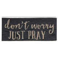 Just Pray Engraved Sign 8 - The Fox Decor