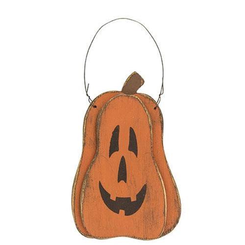 Distressed Layered Wood Hanging Jack O Lantern - The Fox Decor