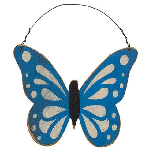 Distressed Wooden Butterfly Ornament 3 Asstd - The Fox Decor