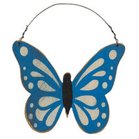 Distressed Wooden Butterfly Ornament 3 Asstd - The Fox Decor
