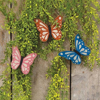 Distressed Wooden Butterfly Ornament 3 Asstd - The Fox Decor
