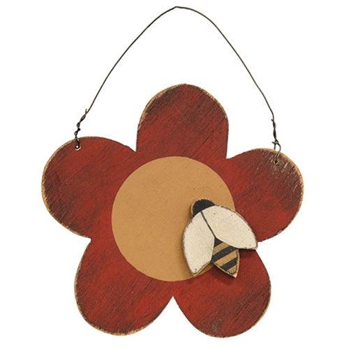 Distressed Wooden Flower & Bug Ornament 2 Asstd - The Fox Decor