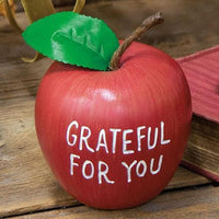 Grateful For You Engraved Resin Apple - The Fox Decor