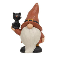 Resin Halloween Gnome w Black Cat - The Fox Decor