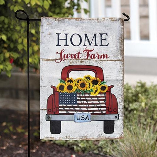 Home Sweet Farm Red Truck Garden Flag - The Fox Decor