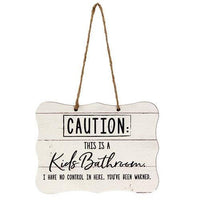 Kids Bathroom Ribbon Sign 8 x 6 - The Fox Decor