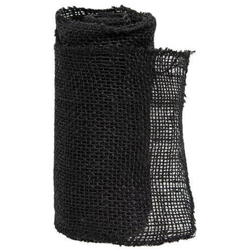 Black Burlap Ribbon 6 x 5 Yards - The Fox Decor