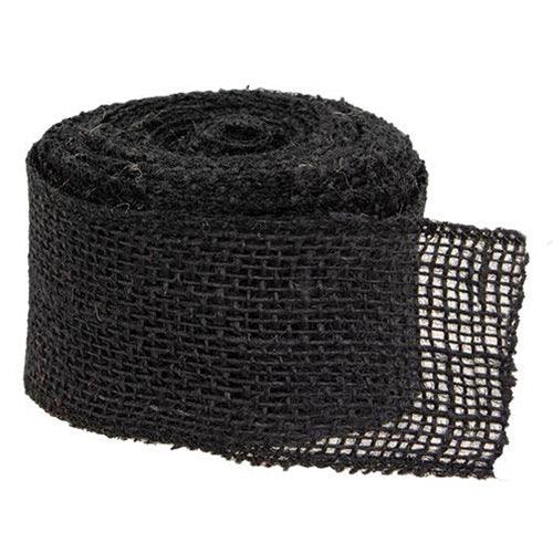 Black Burlap Ribbon 25W x 10 Yards - The Fox Decor