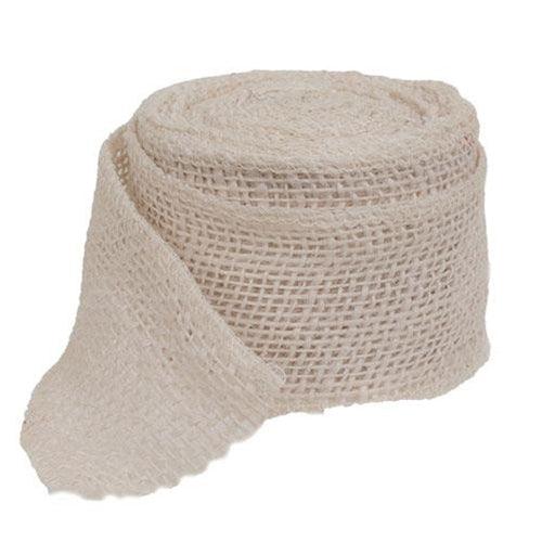 Ivory Burlap Ribbon 25W x 10 Yards - The Fox Decor