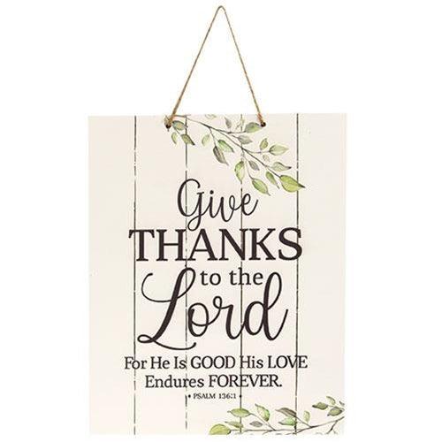 Give Thanks to the Lord Pallet Board Rope Sign - The Fox Decor