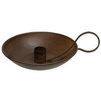 Colonial Taper Holder with Handle Rusty - The Fox Decor