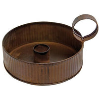 Medium Ribbed Taper Holder Rusty - The Fox Decor