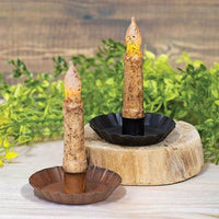 Fluted Taper Holder Black - The Fox Decor