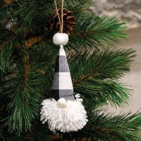 Black & White Buffalo Check Gnome Fabric Ornament - The Fox Decor