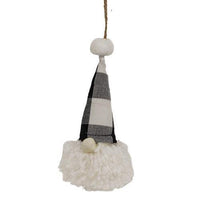 Black & White Buffalo Check Gnome Fabric Ornament - The Fox Decor