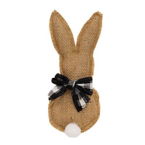 Burlap & Gingham Fabric Bunny Ornament - The Fox Decor