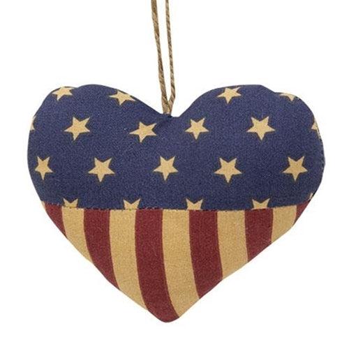 Patriotic Heart Fabric Ornament - The Fox Decor
