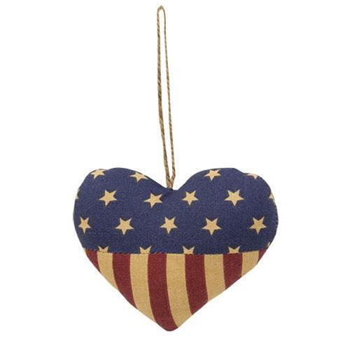Patriotic Heart Fabric Ornament - The Fox Decor