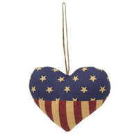 Patriotic Heart Fabric Ornament - The Fox Decor
