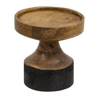 Black & Wood Pillar Candle Holder 425 - The Fox Decor