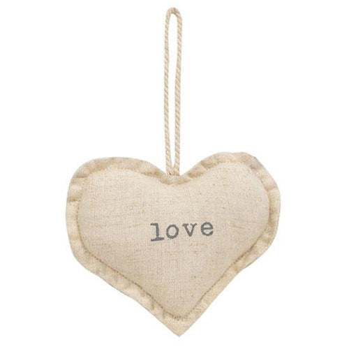 Love & Stripe Fabric Heart Ornament 2 Asstd - The Fox Decor