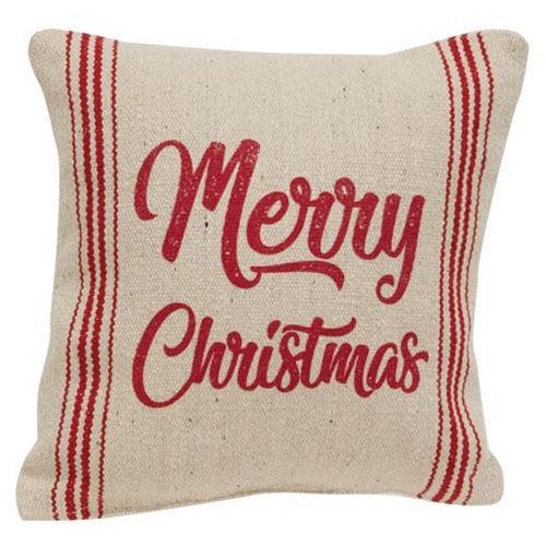 Merry Christmas Red Striped Pillow - The Fox Decor