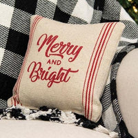 Merry & Bright Red Striped Pillow - The Fox Decor