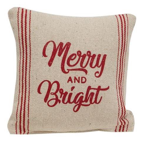 Merry & Bright Red Striped Pillow - The Fox Decor