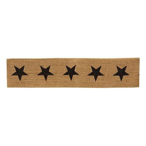 Black Star Burlap Ribbon - The Fox Decor