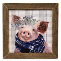 Yuletide Scrapple Print Brown Stain Frame - The Fox Decor