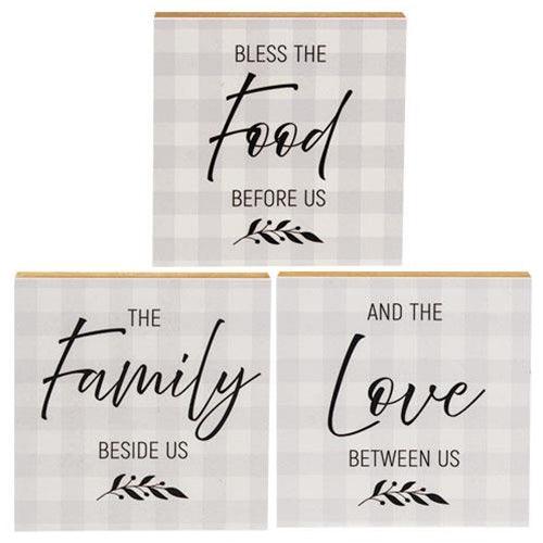 3 Set Family Blessing Square Blocks - The Fox Decor