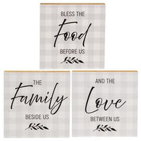 3 Set Family Blessing Square Blocks - The Fox Decor