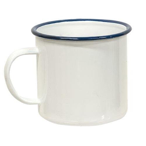 Blue Rim Enamel Soup Mug - The Fox Decor