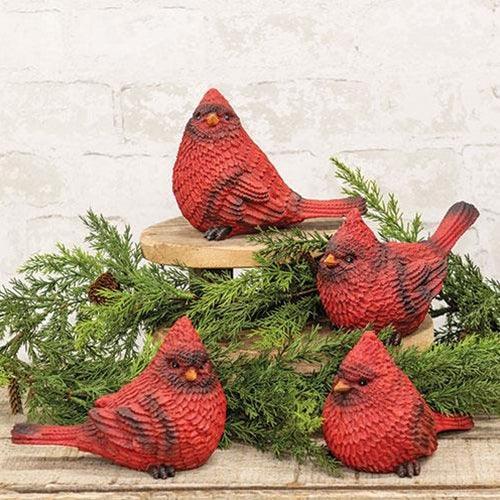 Chubby Resin Cardinal Figure 4 Asstd - The Fox Decor