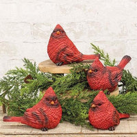Chubby Resin Cardinal Figure 4 Asstd - The Fox Decor