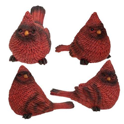 Chubby Resin Cardinal Figure 4 Asstd - The Fox Decor
