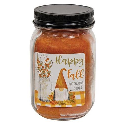 Happy Fall Gnome Pumpkin Pie Pint Jar Candle - The Fox Decor