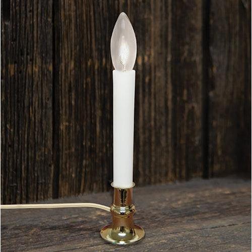 White Electric Candle Lamp on Brass Base 7 - The Fox Decor