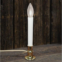 White Electric Candle Lamp on Brass Base 7 - The Fox Decor