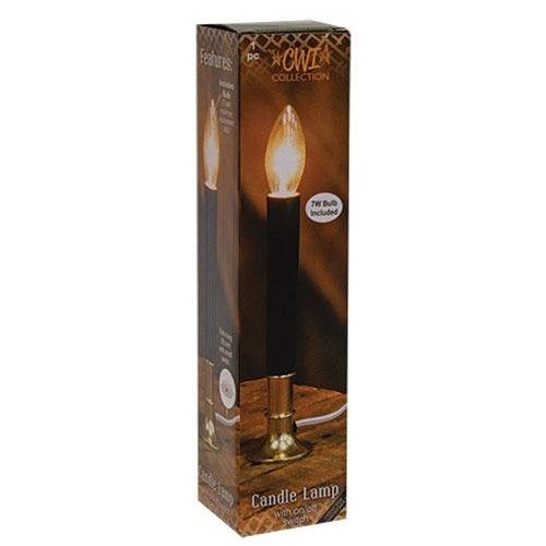 Black Electric Candle Lamp on Brass Base Black 7 - The Fox Decor
