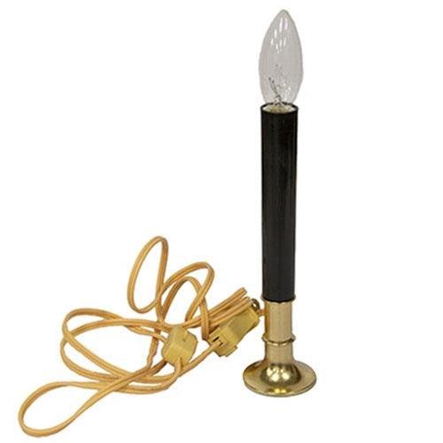 Black Electric Candle Lamp on Brass Base Black 7 - The Fox Decor