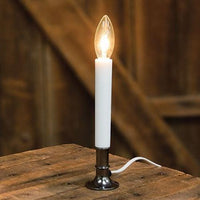 White Electric Candle Lamp on Pewter Base 7 - The Fox Decor